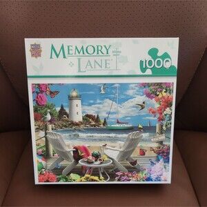MasterPieces Coastal Escape 1000 Pc Puzzle Sailboat Birds Scenic Used